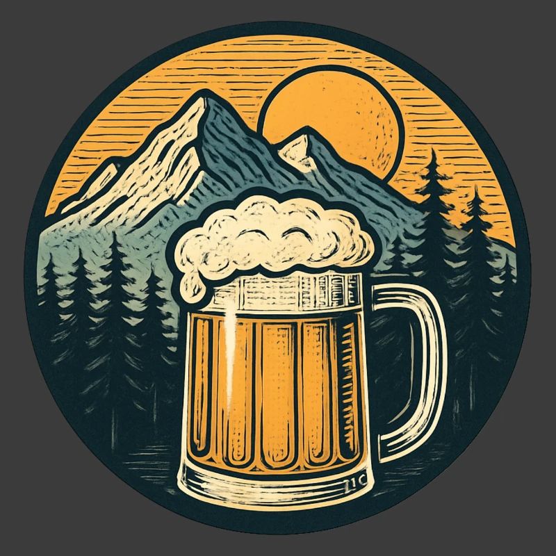 Mountain Forest Beer Mug Sunset