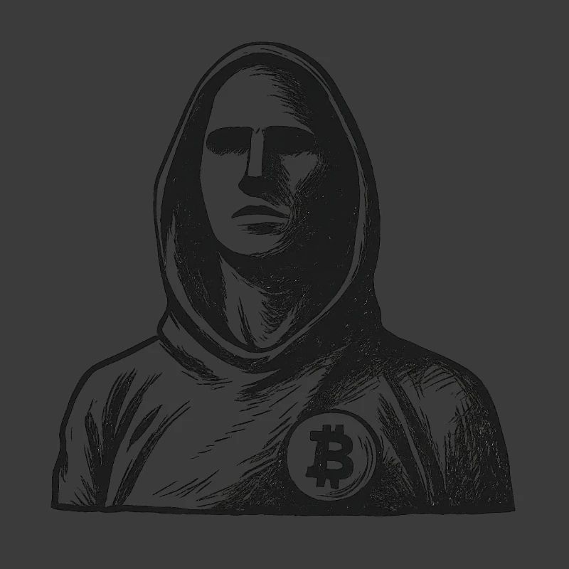 Anonymous hacker with Bitcoin logo
