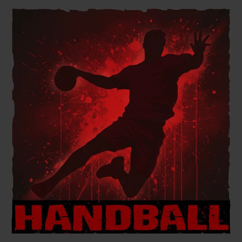 Dynamic handball silhouette print