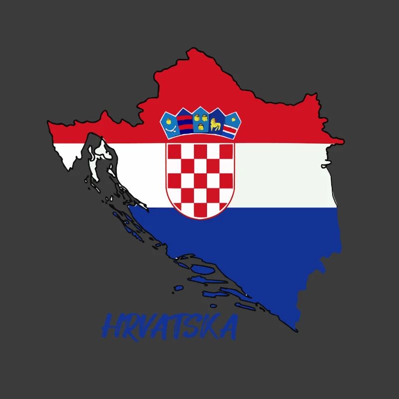 Croatia flag design on map