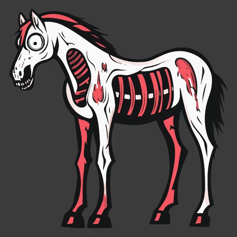 Pferd Halloween Comic Lustig