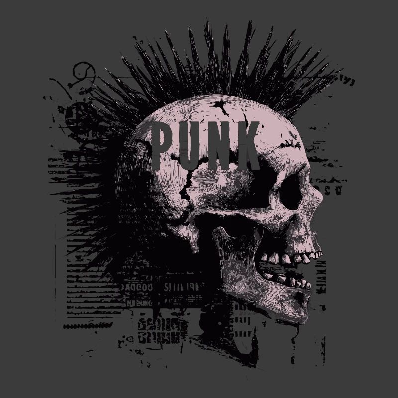 Punkrock Mohawk Schädel