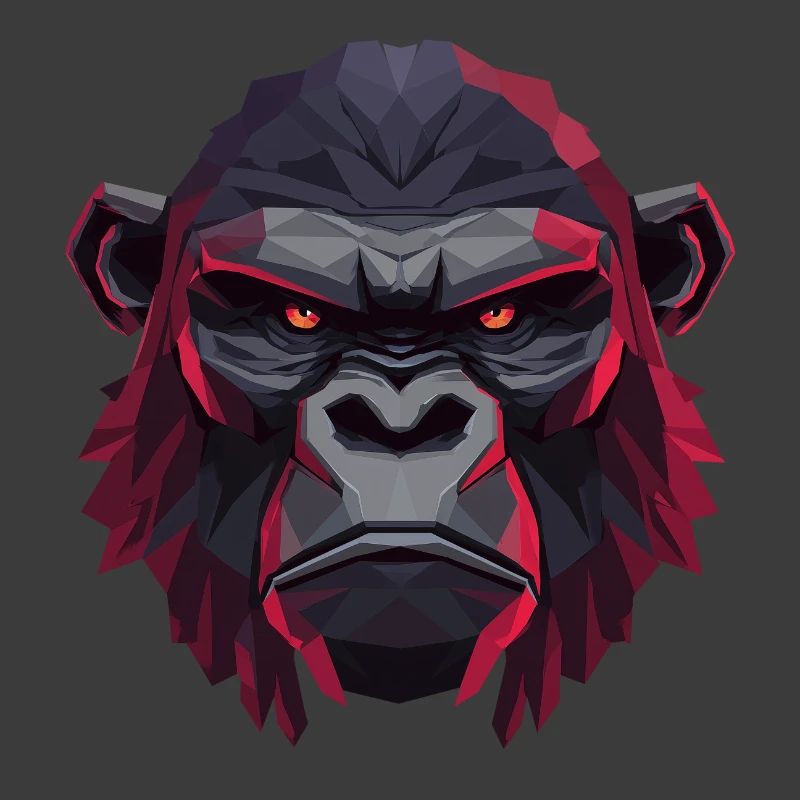 Geometrischer Gorillakopf