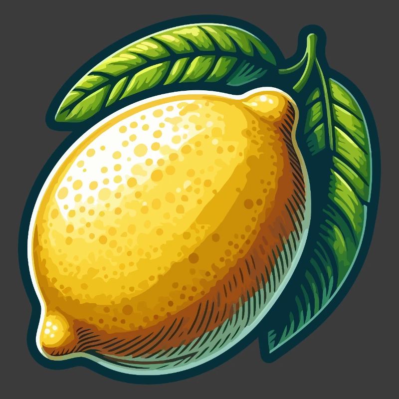 Citron éclatant avec feuilles graphique