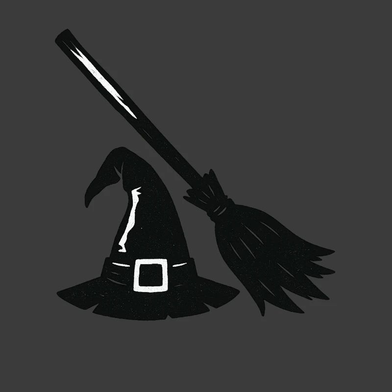 Hexenhut und Besen Silhouette