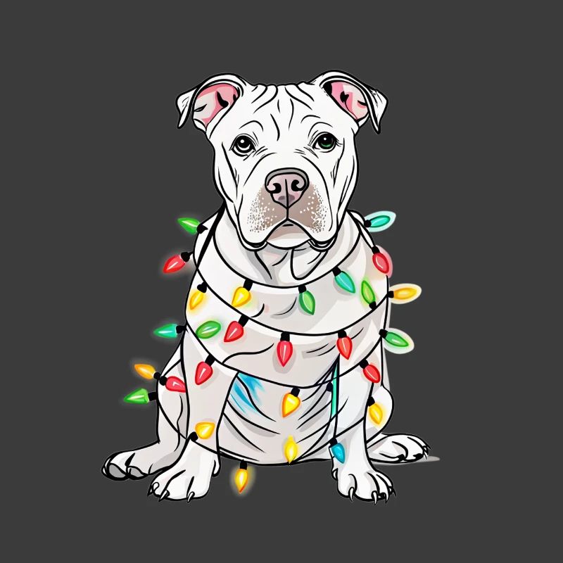 Lustiger Lichterhund mit Weihnachtskette Hund