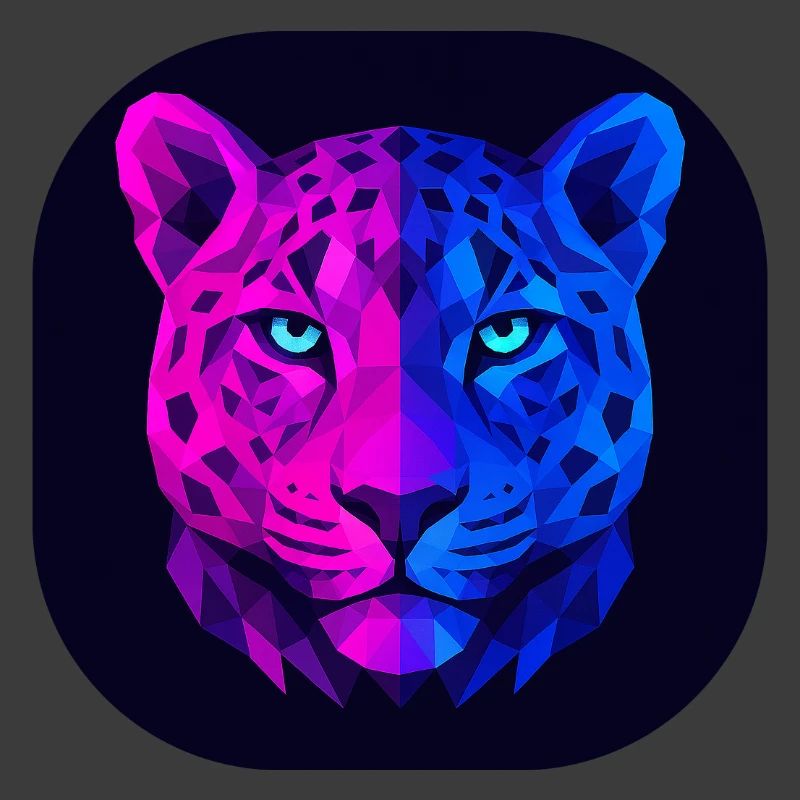 Neon Geometrischer Leopard