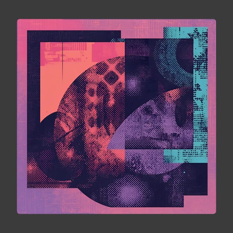 Neon Collage Geometric Pattern