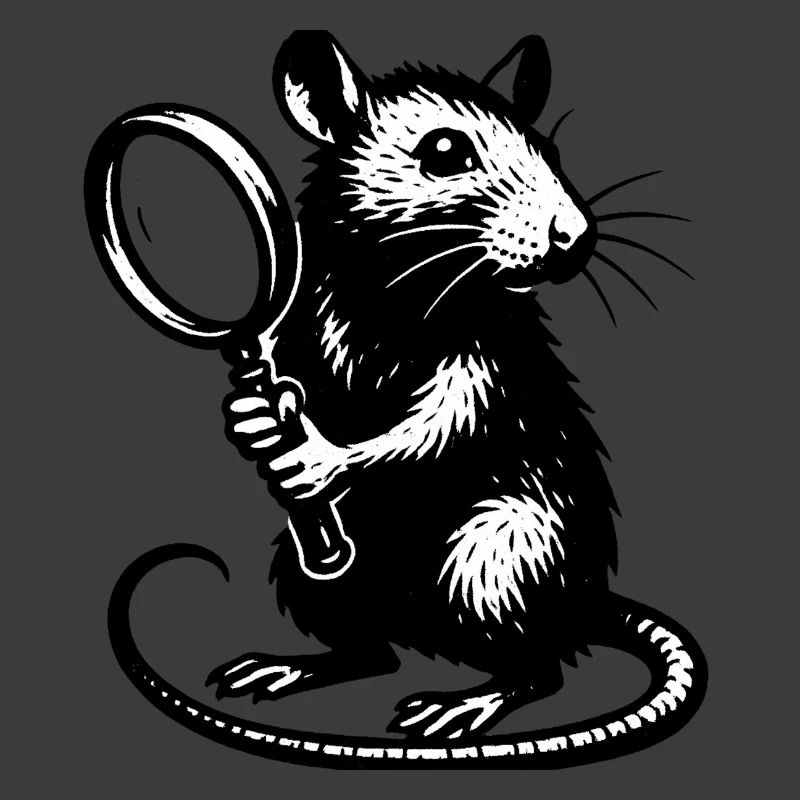 Ratte mit Lupe Motiv