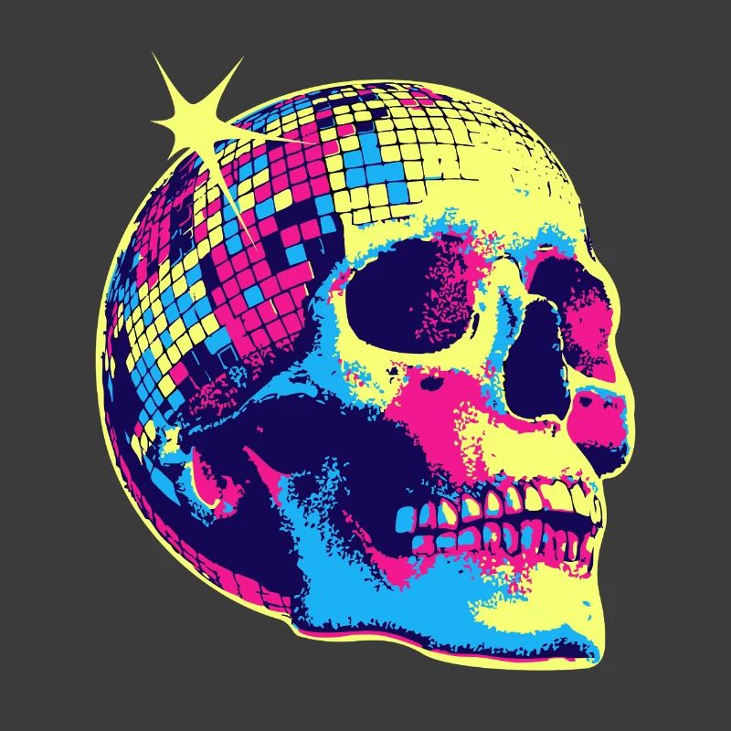 Crâne disco néon