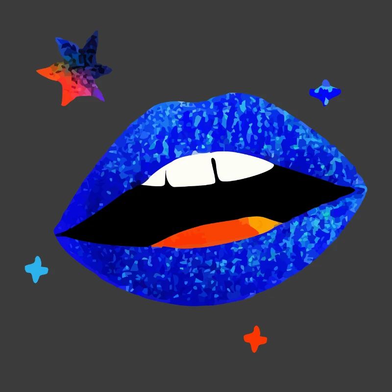 Elektrischer blauer Lippenpopp