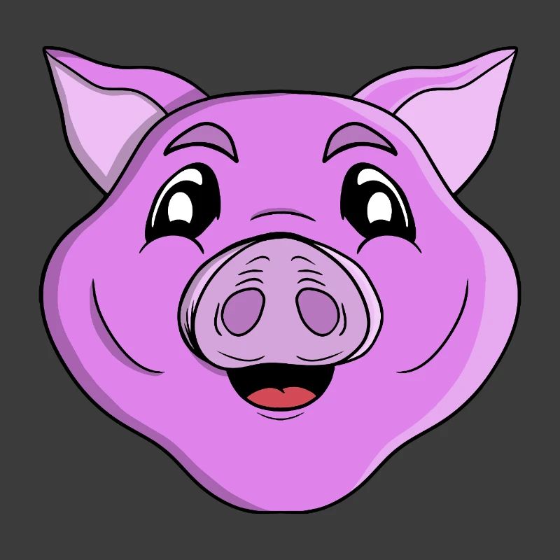 Lila Schwein Lächeln