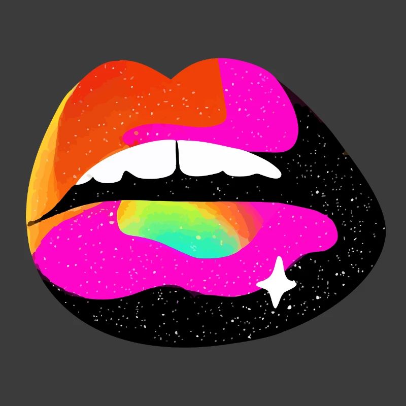 Rainbow Lip Pop Art