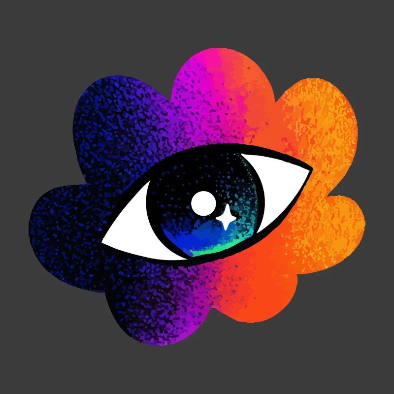 Auge in der Regenbogenwolke