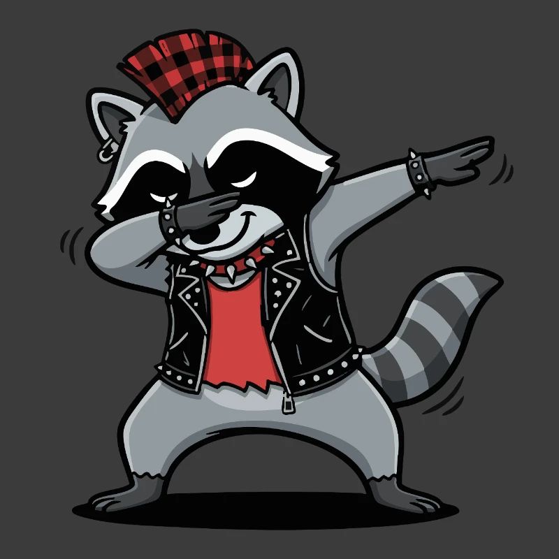 Punk Rock Raccoon – DAB Move in Comic Style