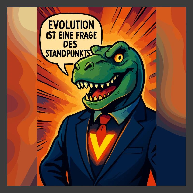 Dino im Anzug – Evolution ist Ansichtssache