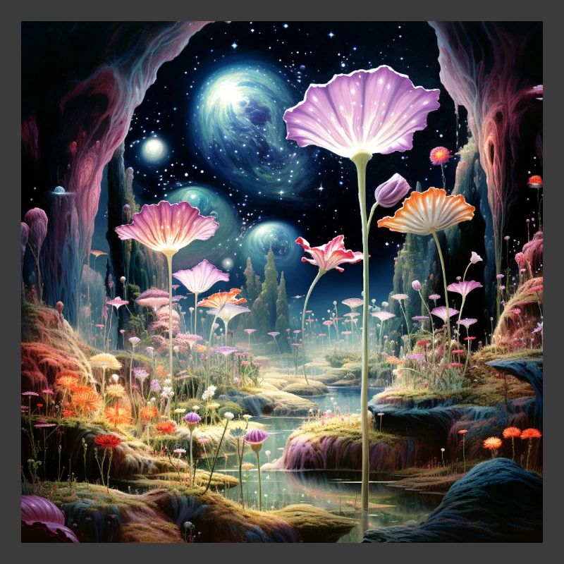 Kosmische Blüten im Sternenwald