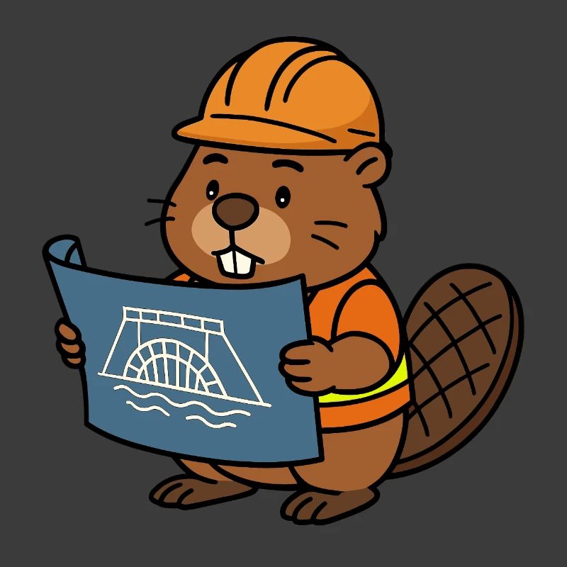 Beaver Construction Worker Bob Master Builder Plan Construction Dam