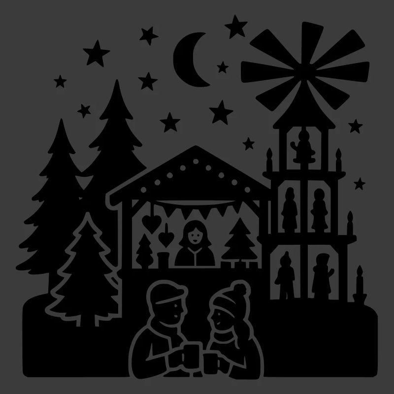 weihnachtsmarkt silhouette