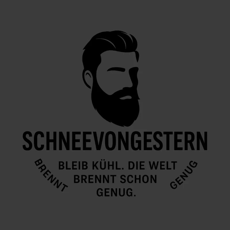 Beard Head Portrait with Text Graphics(SnowFromYesterday)