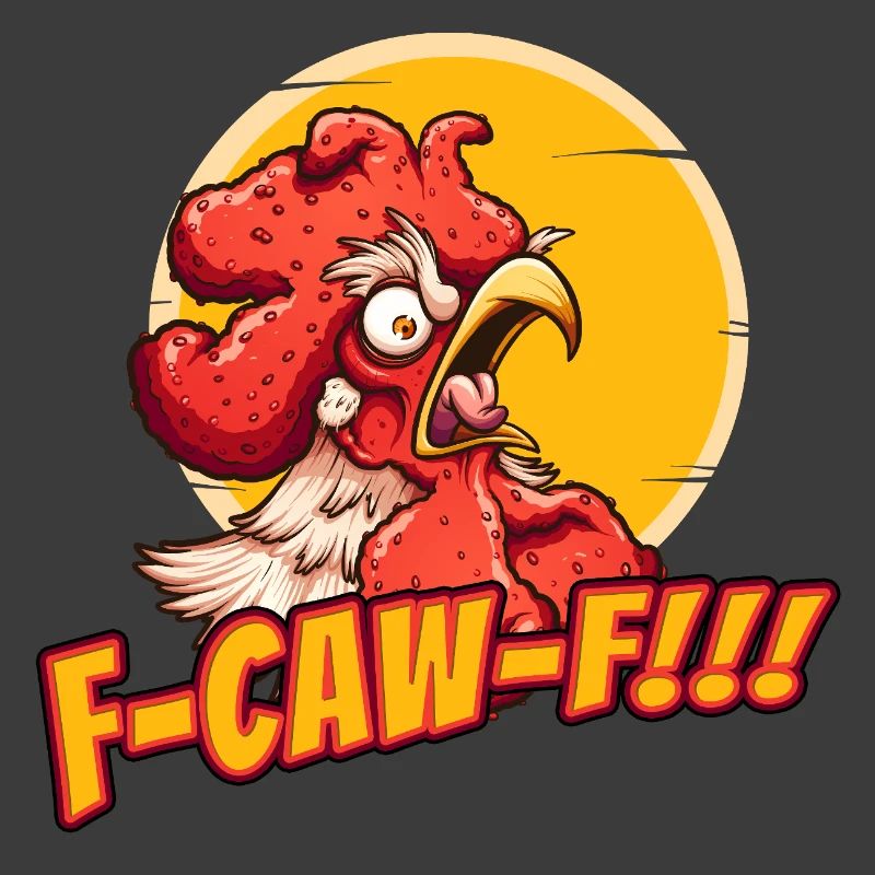 Wütender Hahn kräht f-caw-f