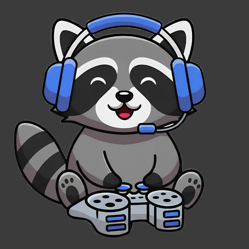 Waschbär beim Gamen