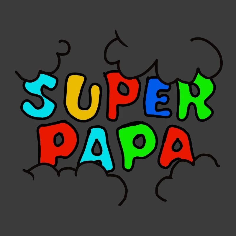 Super Papa Regenbogen Schrift