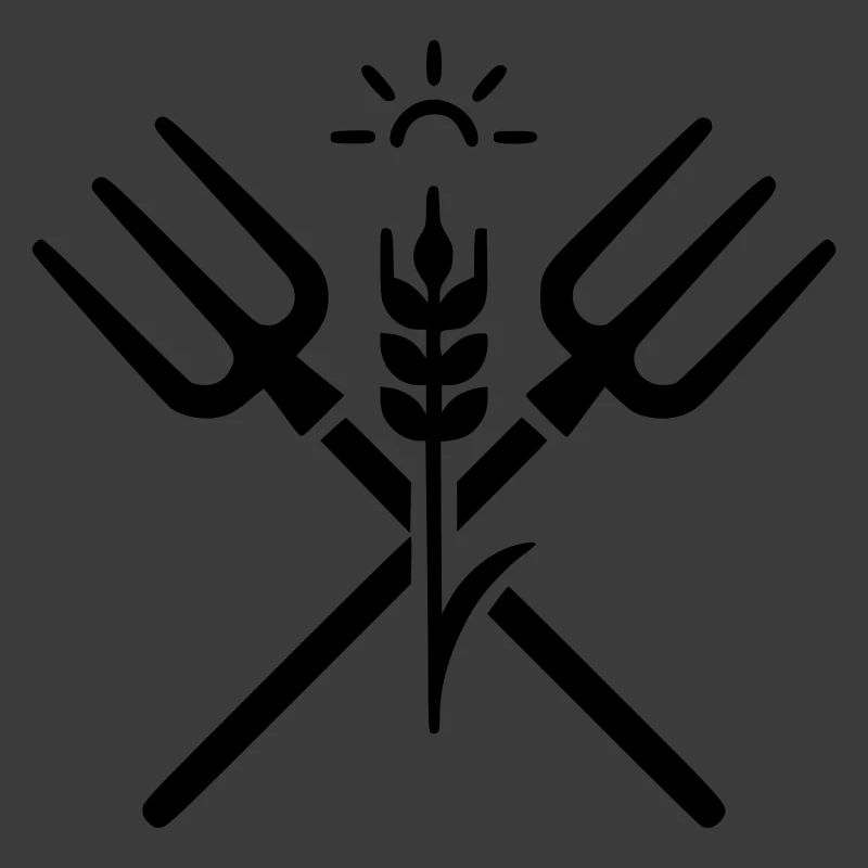 landwirtschaft bauer mistgabel logo