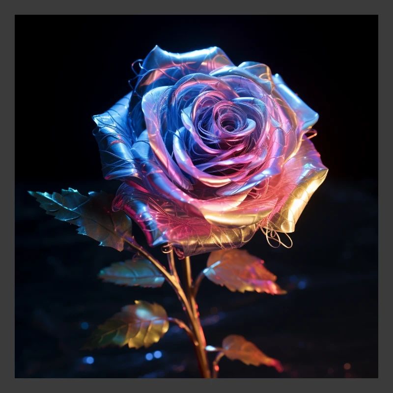 Irisierende Rose Neon