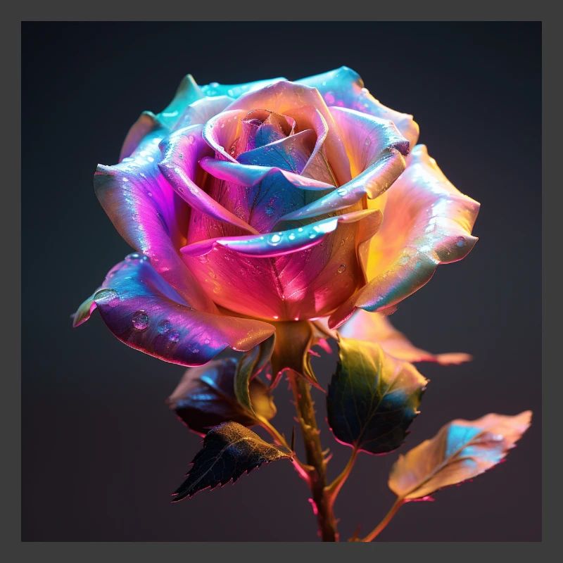 Regenbogenrose Neon Glow