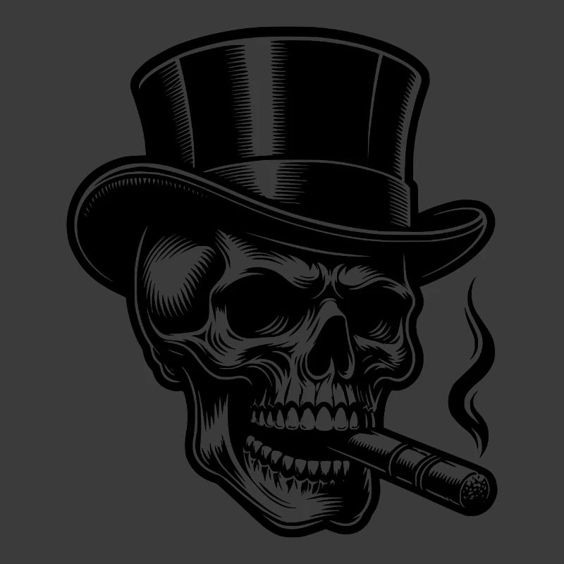 Daring Skull with Elegant Top Hat