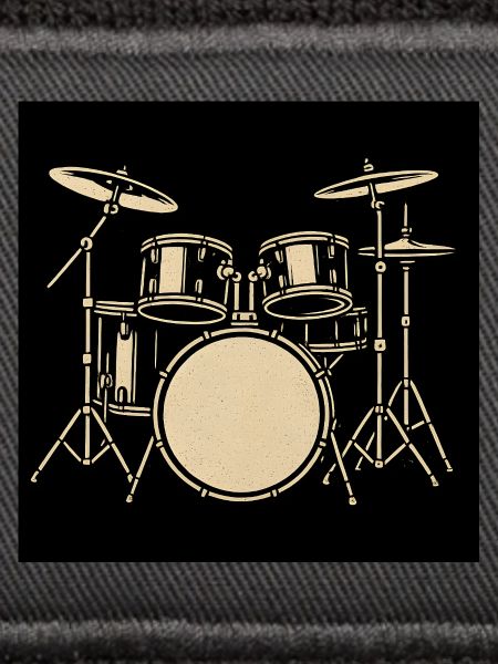 Black Silver Drumset Illustration