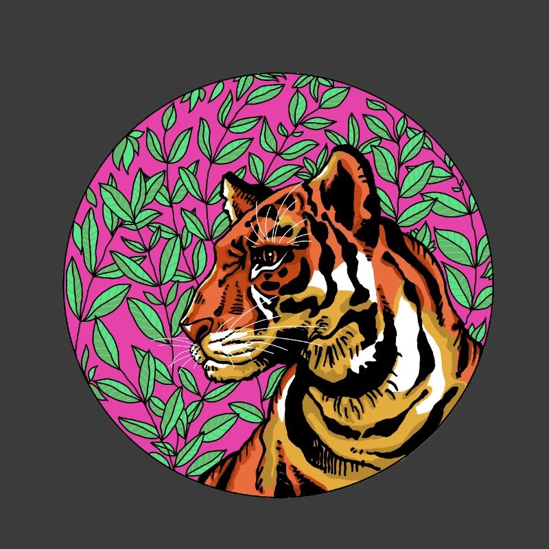 Tiger im rosa Laub