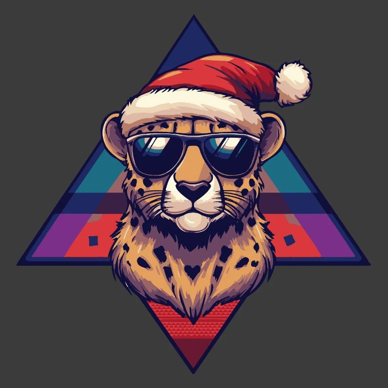 Leopard Santa with sunglasses