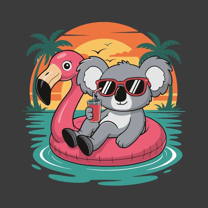 Lustiger Koala-Tropensommer-Flamingo-Float