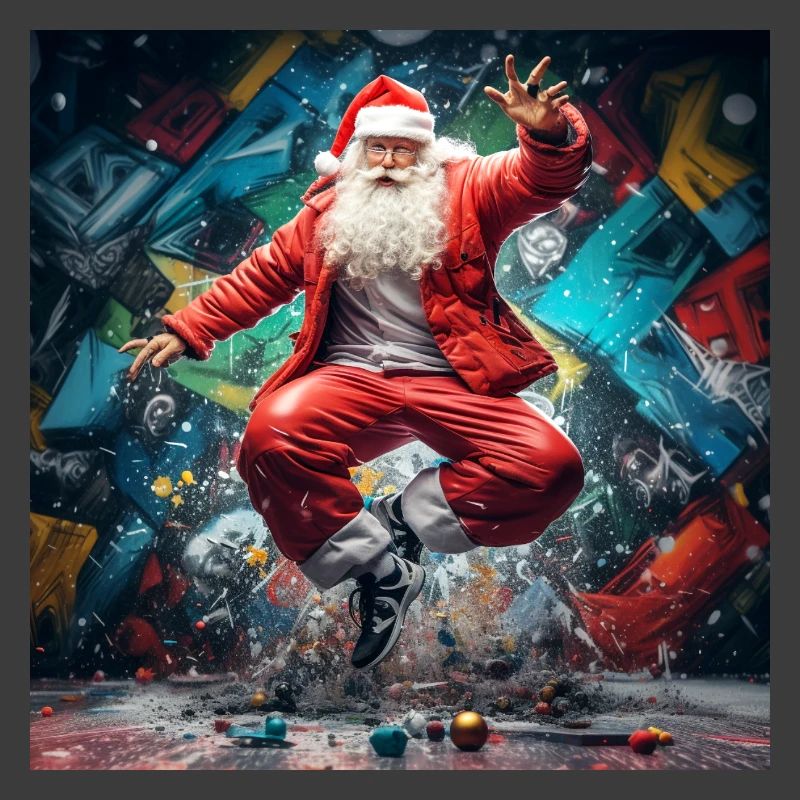 Graffiti du Père Noël Breakdance