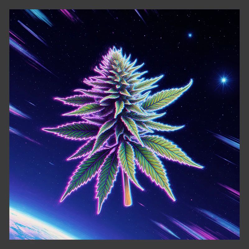 Neon Weltraum Cannabis Blatt