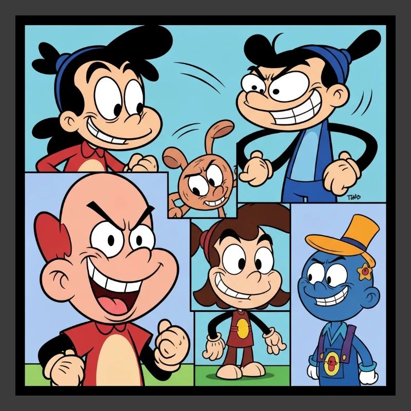 Collage Comics Multicolore Retro