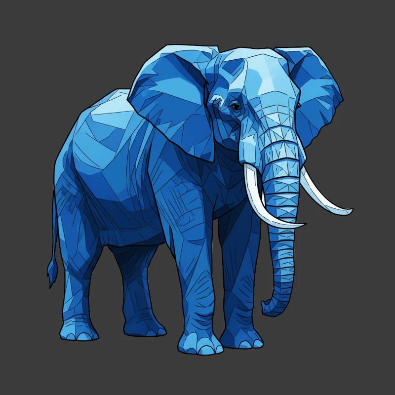 Geometrischer Blauer Elefant