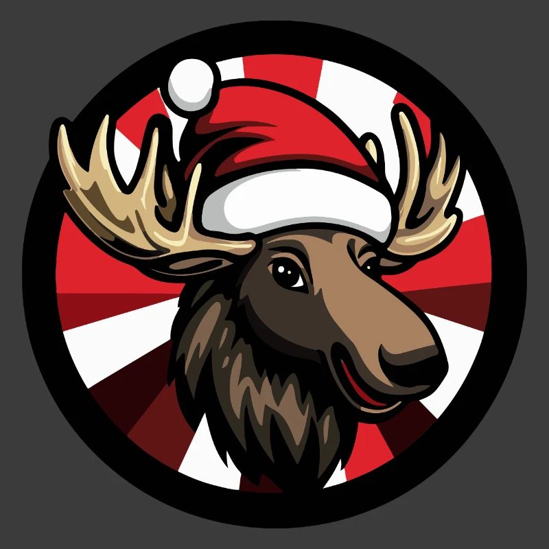 Weihnachtselch mit Santa Hut