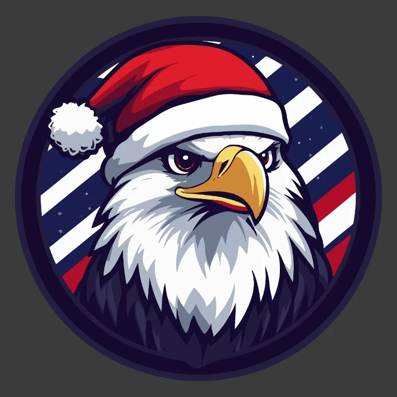 Christmas eagle in the flag circle