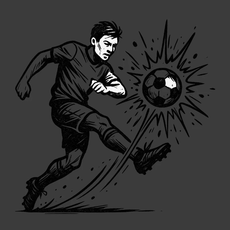 Exploding Soccer Shot Illustration