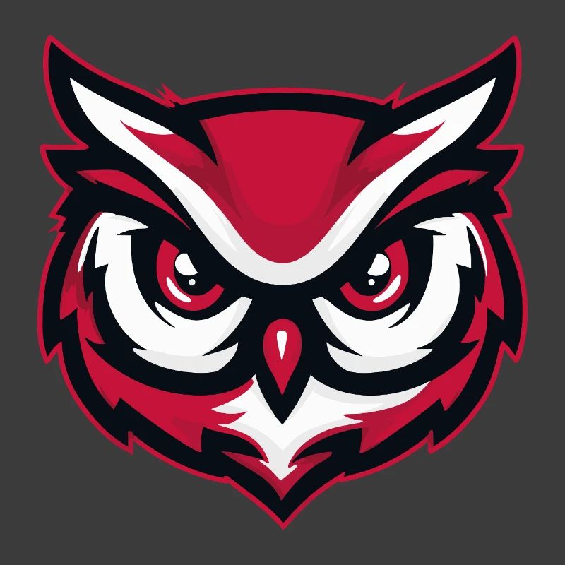 Maskottchen Eule Red White