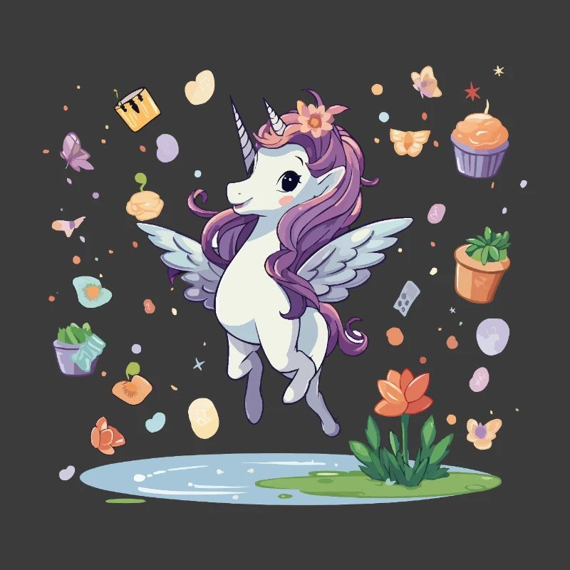 Pastel Unicorn with Confetti Magic