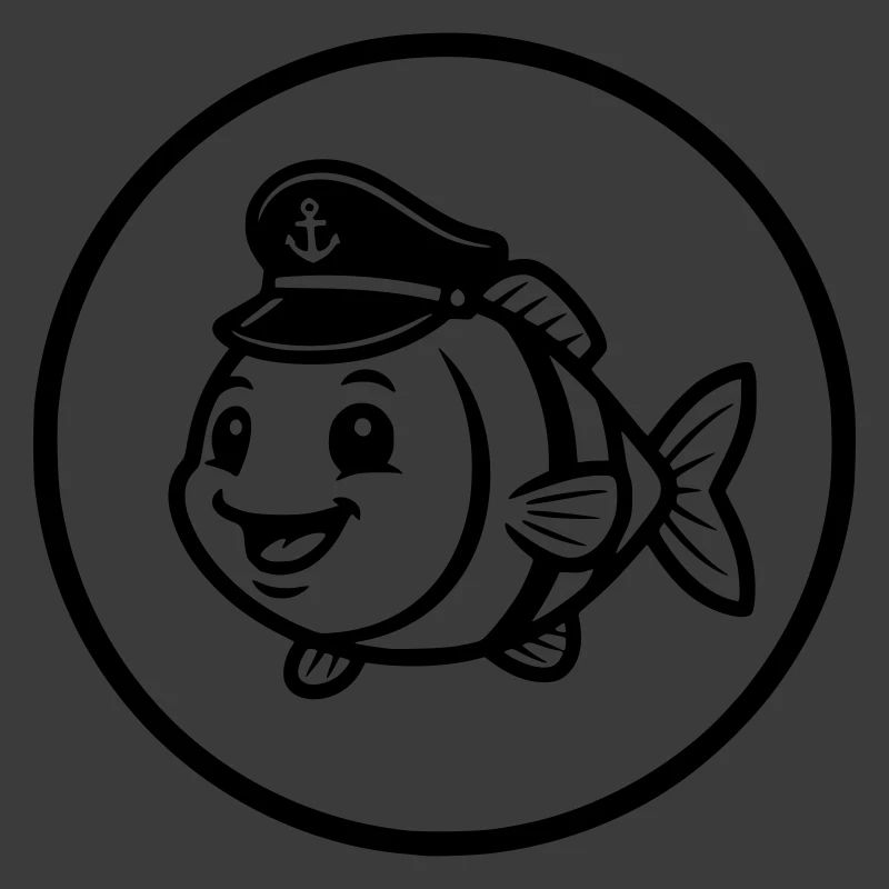 Funny Fish Captain Cap Comic