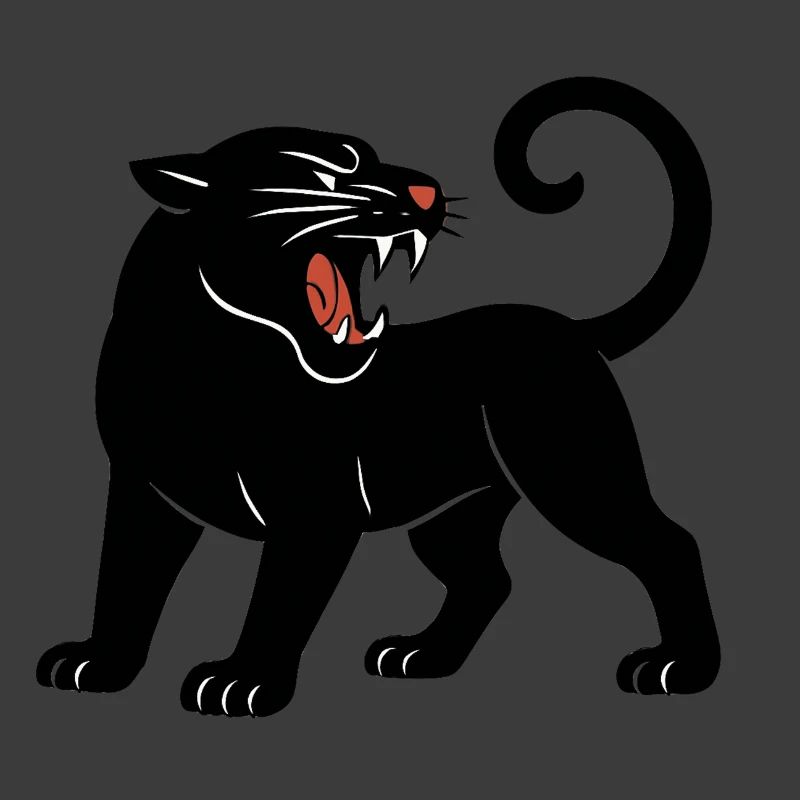 Schwarzer Panther Brüllt