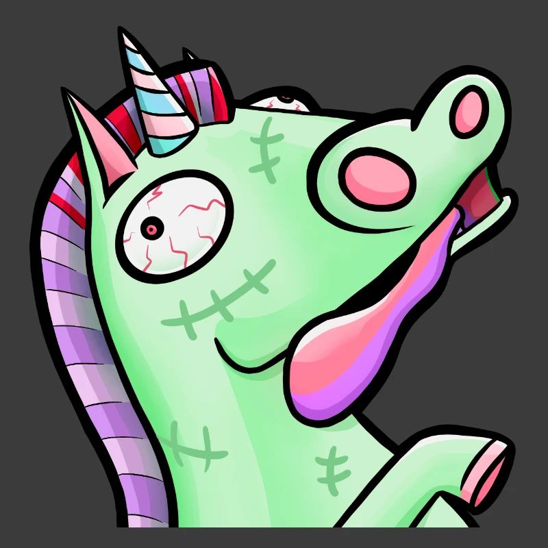 Verrücktes Pastell-Zombie-Einhorn