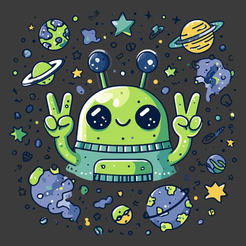 Galaktischer Alien Peacezeichen