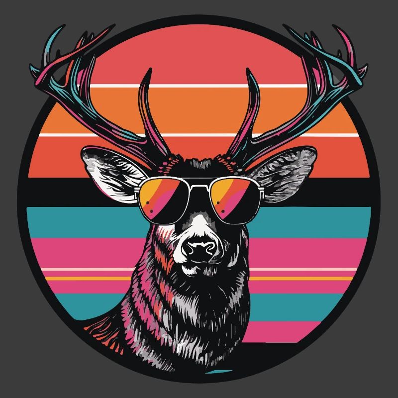 Hirsch mit Sonnenbrille