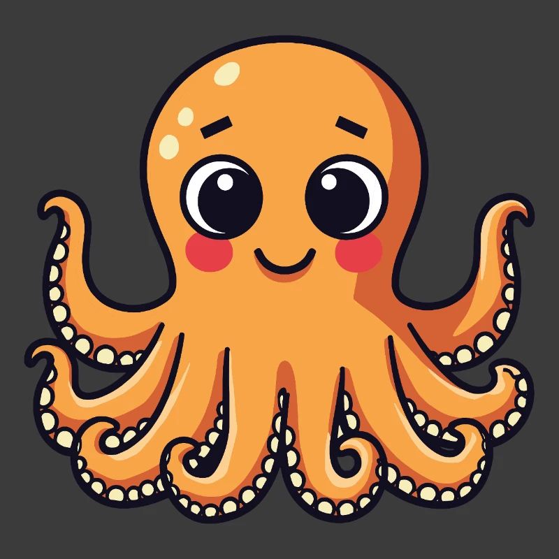 Cute Squid Smiling Octopus Kawaii